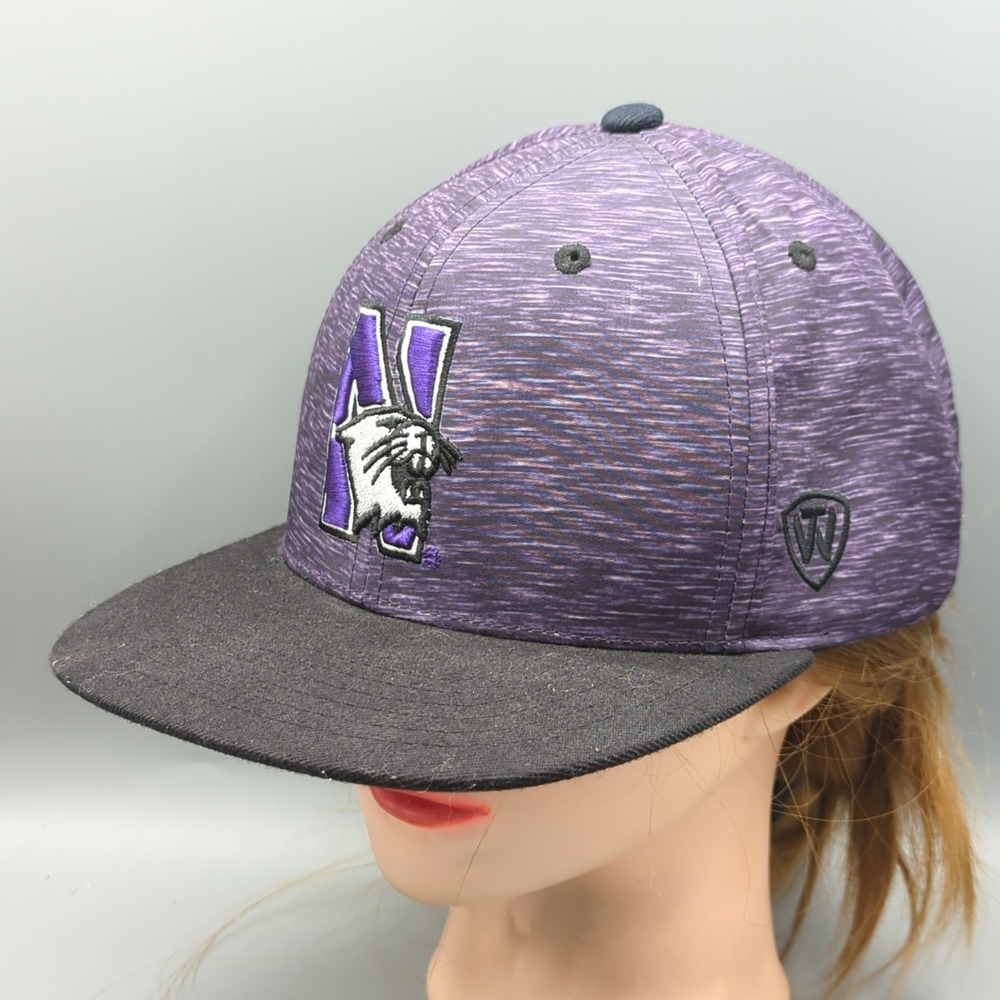 Northwestern Wildcats Hat Top of the World Snapback OSFA Cap Purple Adjustable